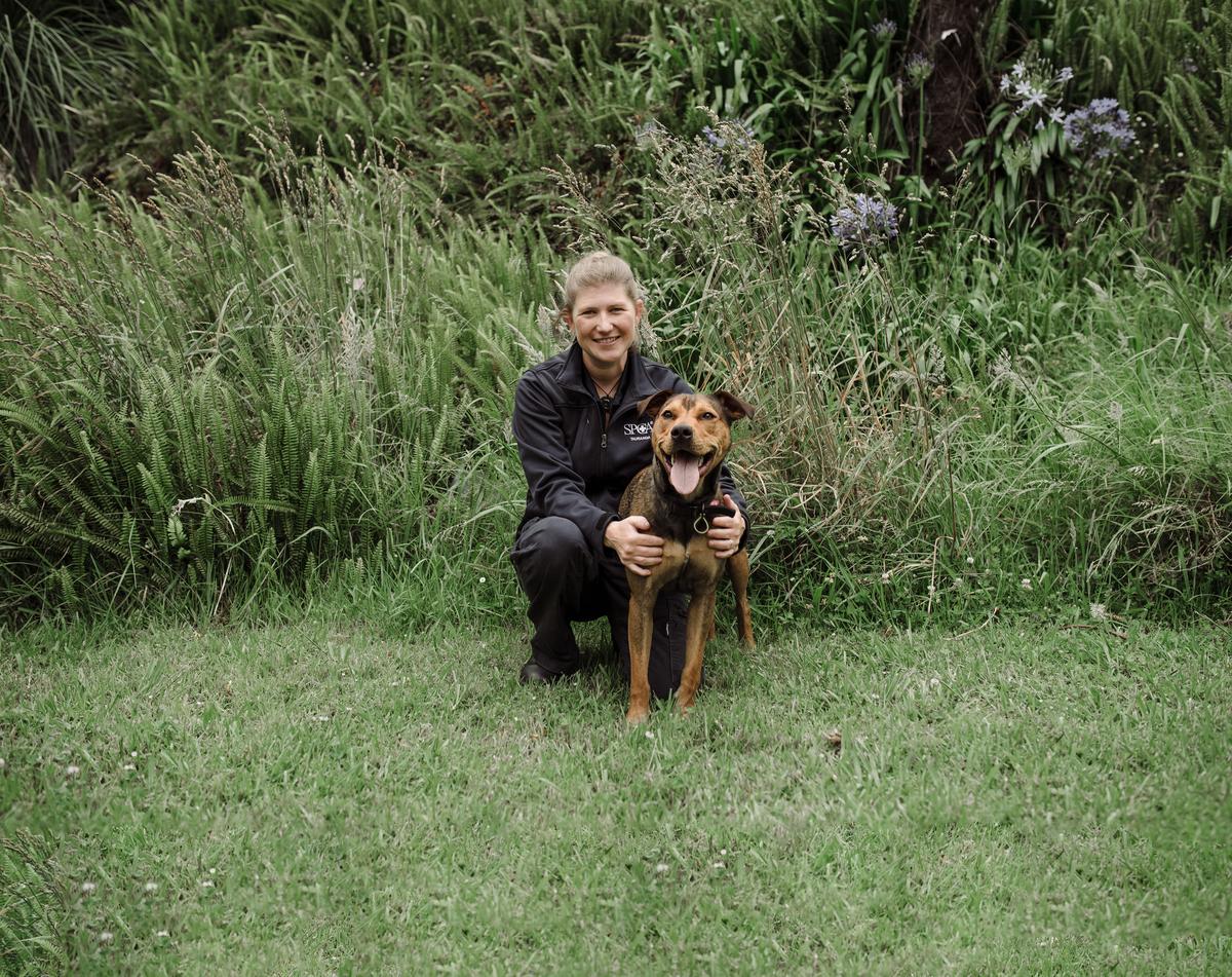 Cooper with SPCA Inspector Anna